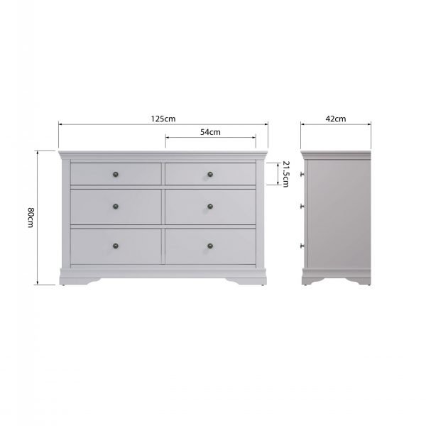 Isabelle Grey 6 Drawer Chest dims scaled