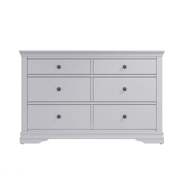 Isabelle Grey 6 Drawer Chest front scaled