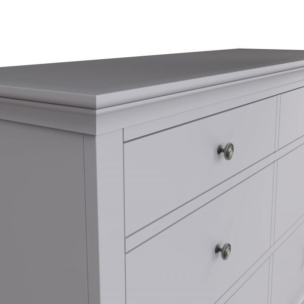 Isabelle Grey 6 Drawer Chest top scaled