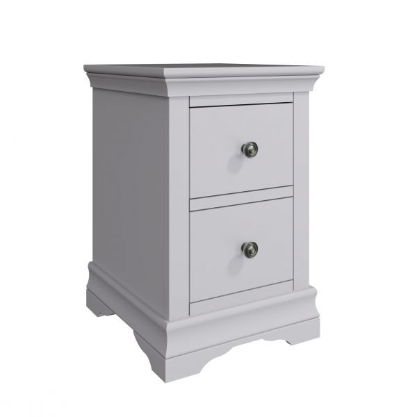 Isabelle Grey Bedside Cabinet angle scaled