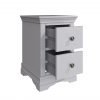 Isabelle Grey Bedside Cabinet open scaled
