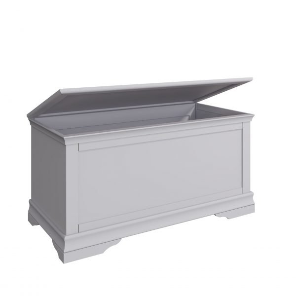 Isabelle Grey Blanket Box open scaled