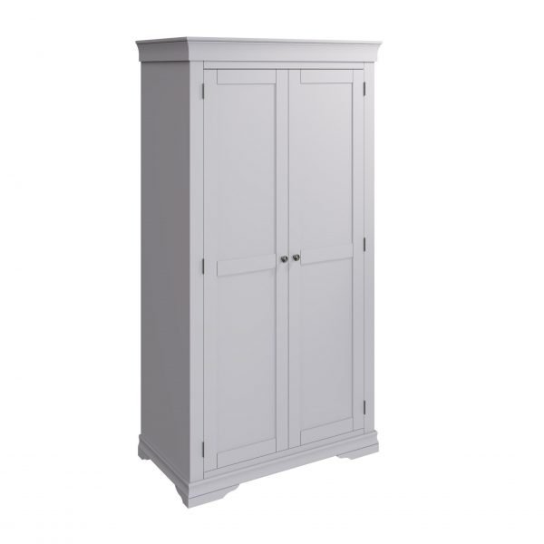 Isabelle Grey Full Hanging Wardrobe angle scaled