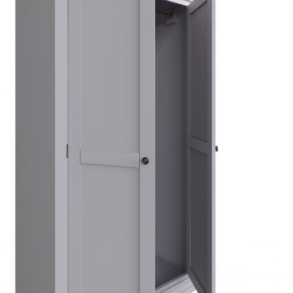 Isabelle Grey Full Hanging Wardrobe open scaled