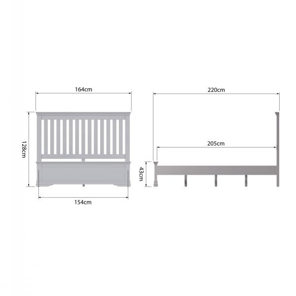 Isabelle Grey King Size Bed dims scaled