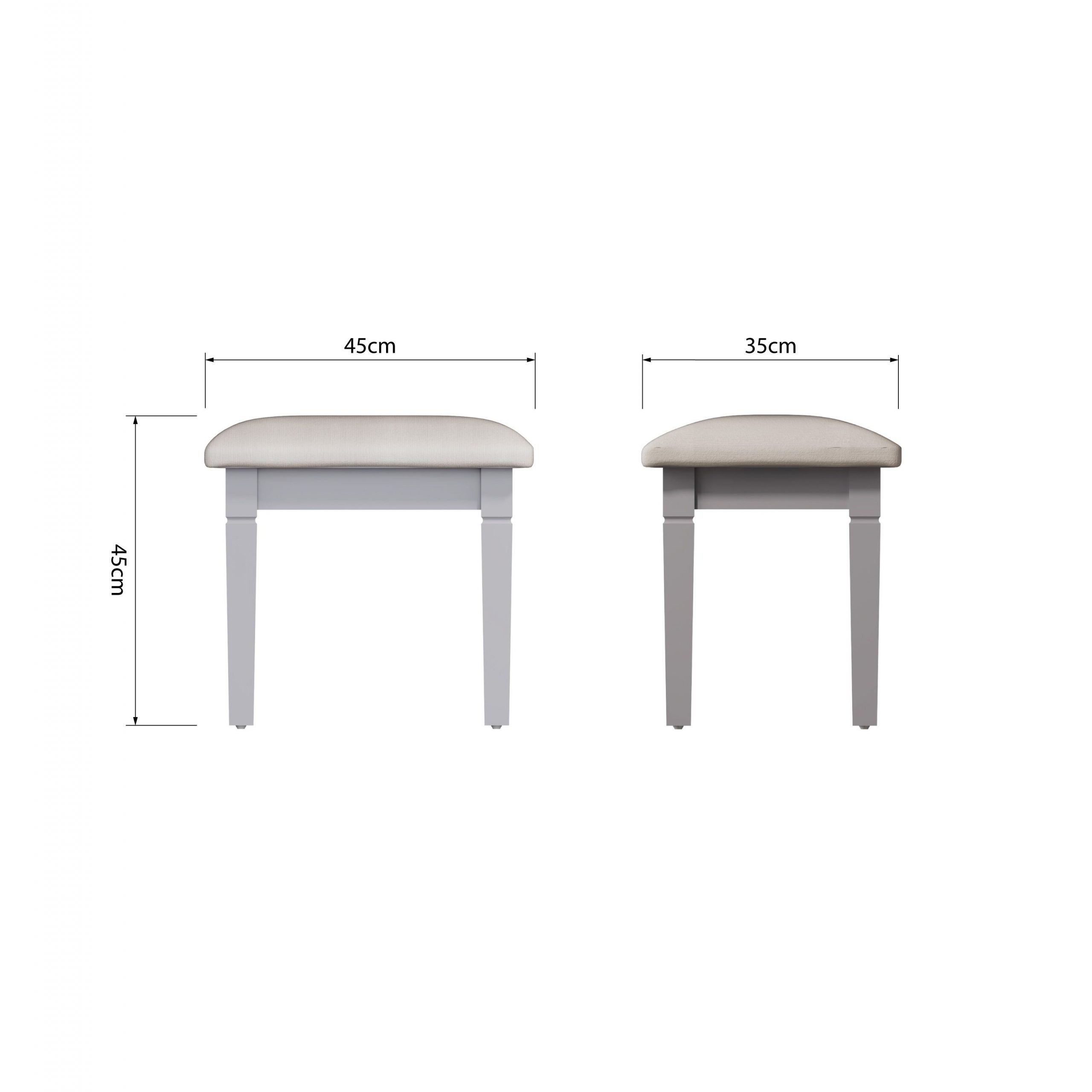 Isabelle Grey Stool dims scaled