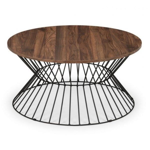 Jersey Round Wire Coffee Table Walnut