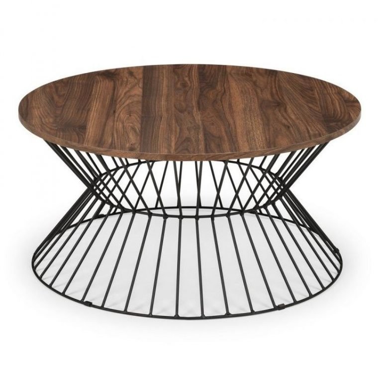 Jersey Round Wire Coffee Table Walnut