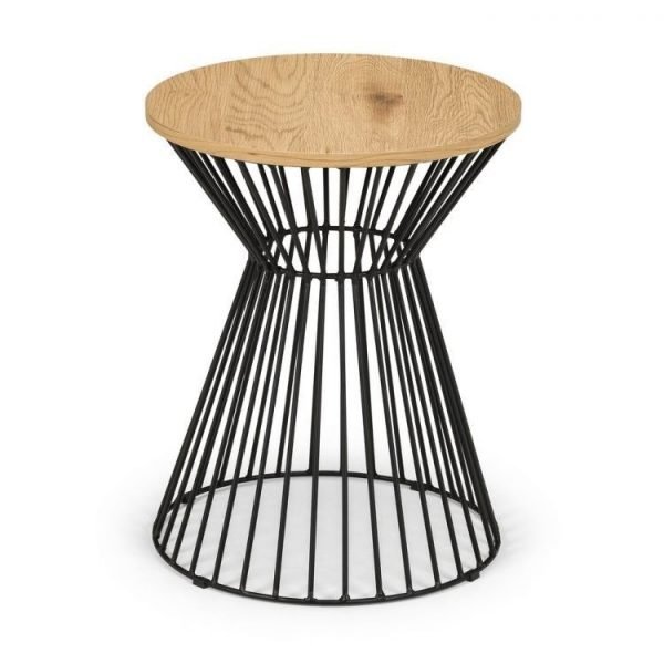 Jersey Round Wire Lamp Table Euro Oak