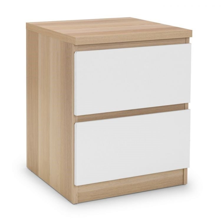 Jupiter 2 Drawer Bedside White Oak Only Oak Furniture