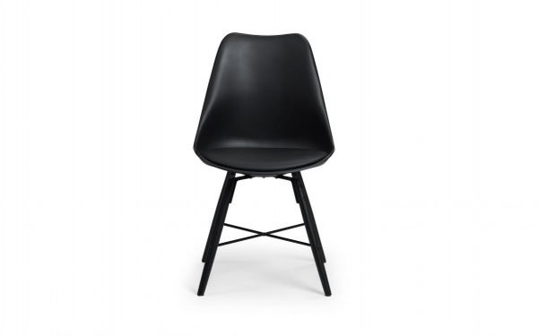 Kari Dining Chair Black Seat Black Legs front