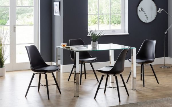 Kari Dining Chair Black Seat Black Legs set