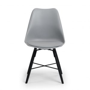 Kari Dining Chair Grey Seat Black Legs 1