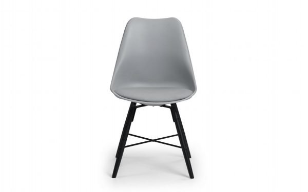 Kari Dining Chair Grey Seat Black Legs 1