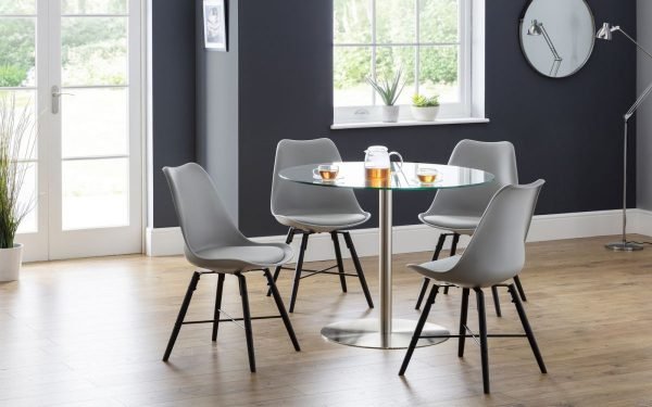 Kari Dining Chair - Grey Seat & Black Legs set