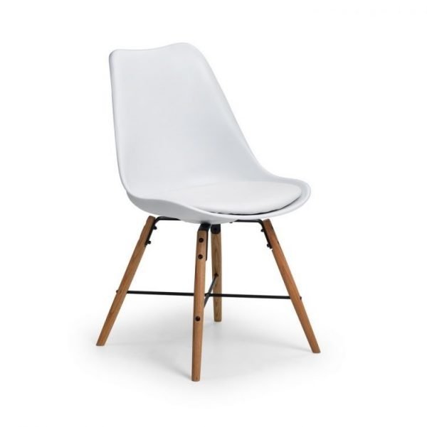 Kari Dining Chair White Seat Oak Legs