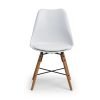 Kari Dining Chair White Seat Oak Legs front