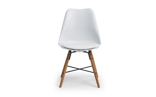 Kari Dining Chair White Seat Oak Legs front
