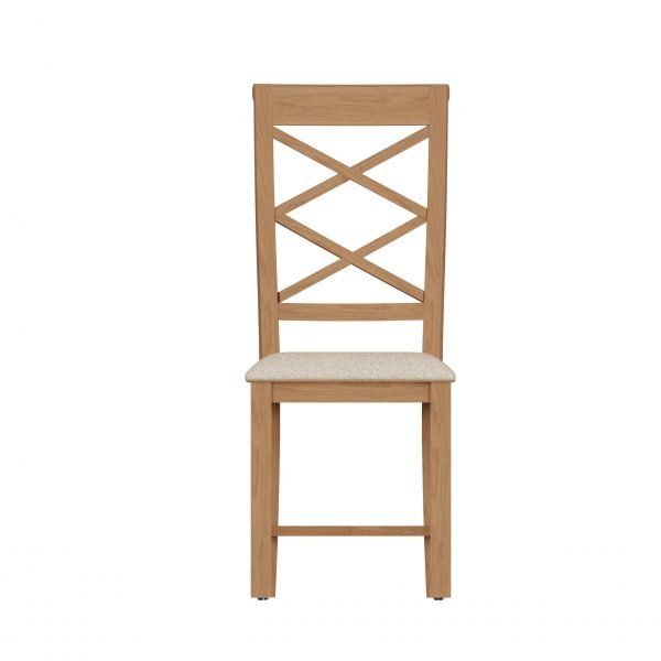 Katarina Oak Double Cross Back Chair front scaled
