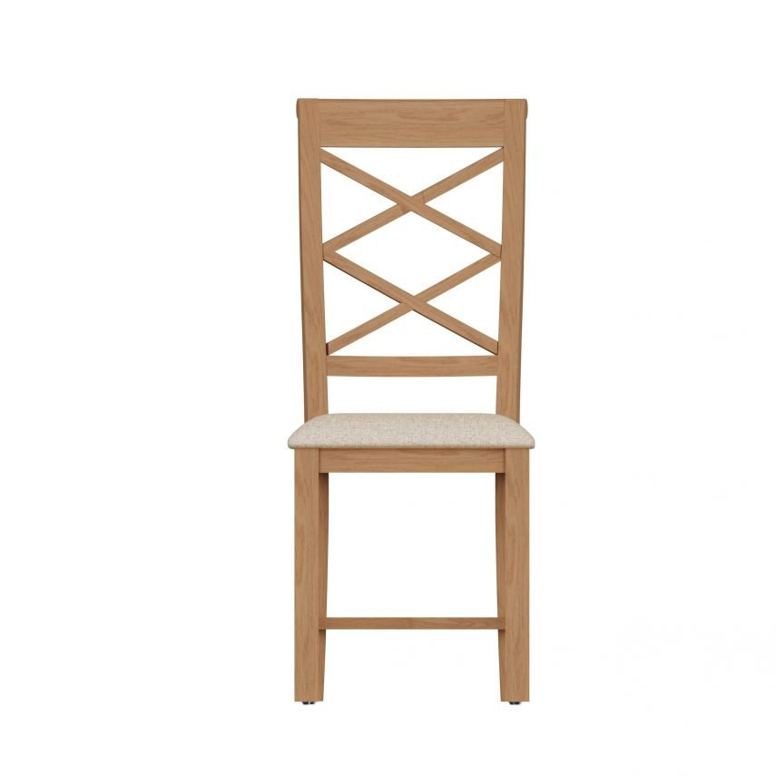 Katarina Oak Double Cross Back Chair front scaled