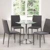 Kudos Chrome Glass Pedestal Table set