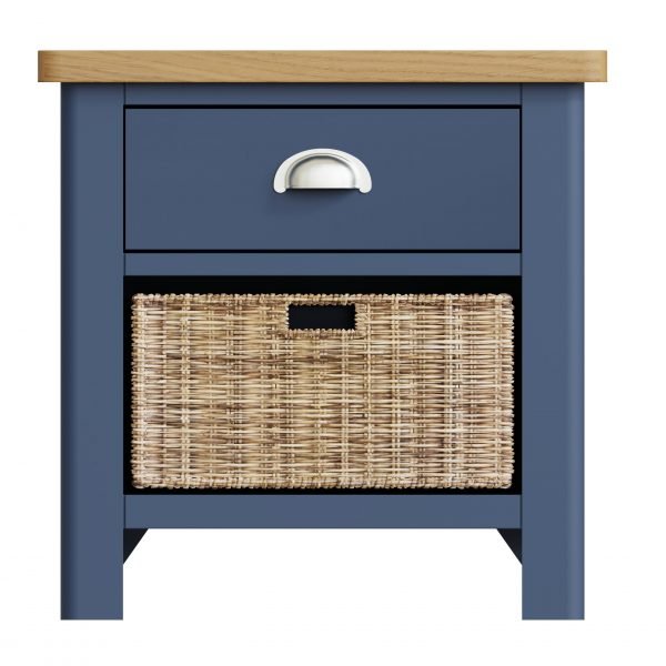 Leighton Oak 1 Drawer 1 Basket Unit Front