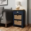 Leighton Oak 1 Drawer 2 Basket Unit