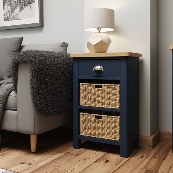 Leighton Oak 1 Drawer 2 Basket Unit
