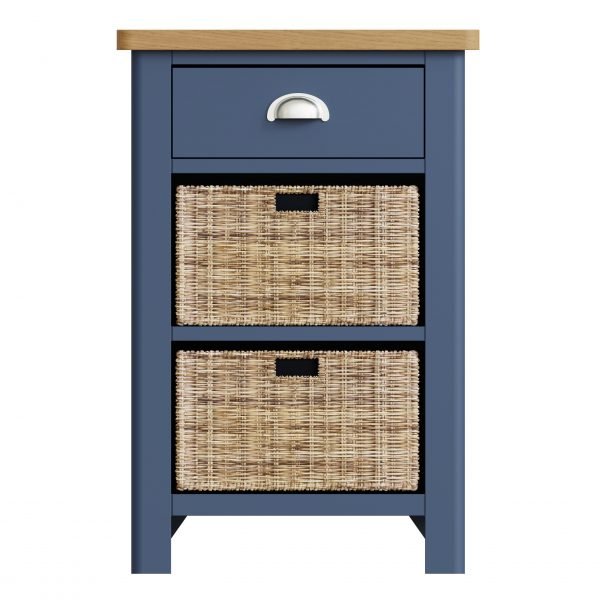 Leighton Oak 1 Drawer 2 Basket Unit Front