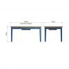 Leighton Oak 1.6M Extending Table Dimensions scaled