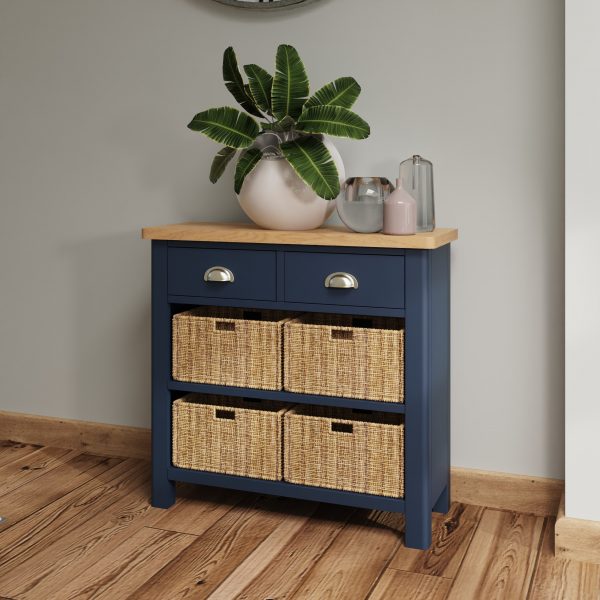 Leighton Oak 2 Drawer 4 Basket Unit