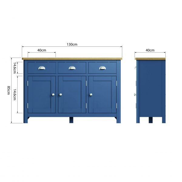 Leighton Oak 3 Door Sideboard Dimensions scaled