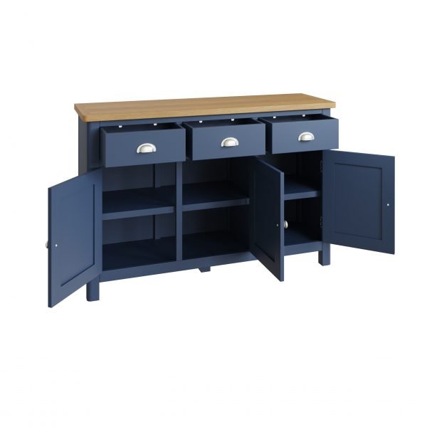 Leighton Oak 3 Door Sideboard Open