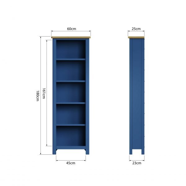 Leighton Oak Large Bookcase Dimensions scaled