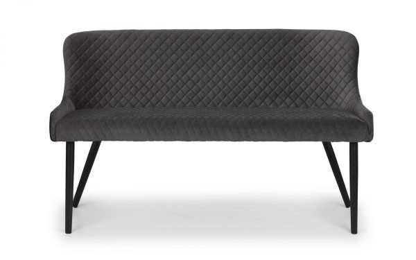Luxe High Back Bench - Grey front