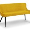 Luxe High Back Bench Mustard side
