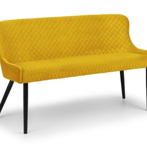 Luxe High Back Bench Mustard side