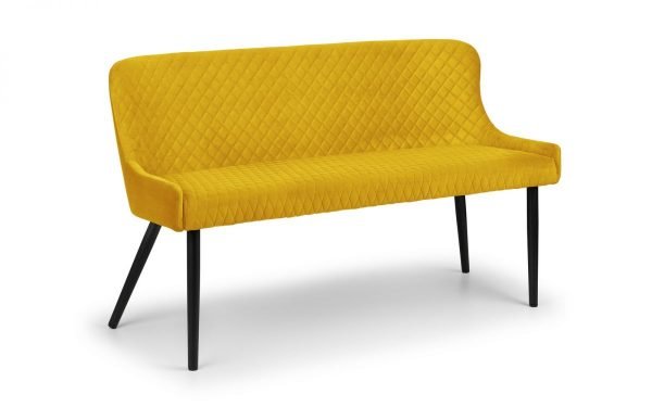 Luxe High Back Bench Mustard side