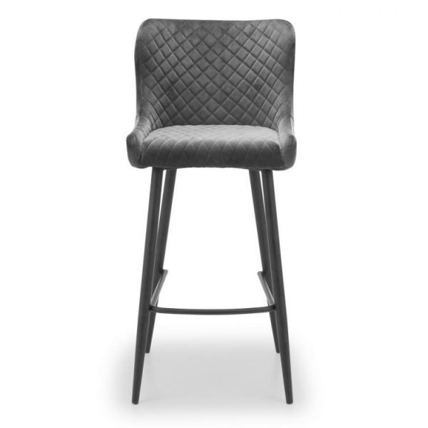 Luxe Velvet Bar Stool Grey