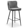 Luxe Velvet Bar Stool Grey side