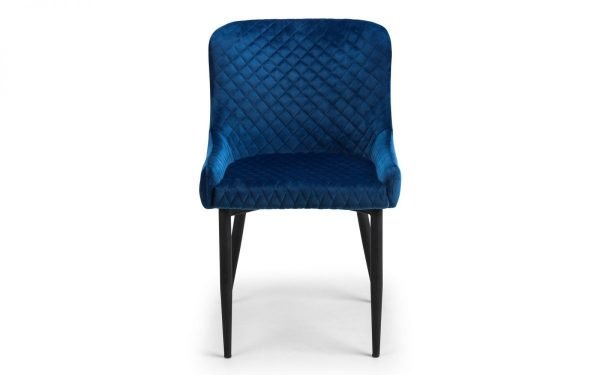 Luxe Velvet Dining Chair Blue front