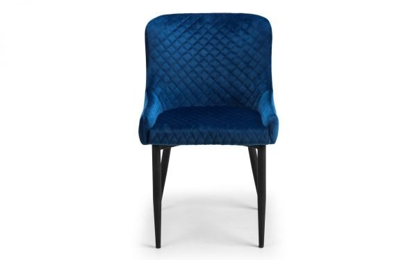 Luxe Velvet Dining Chair Blue front