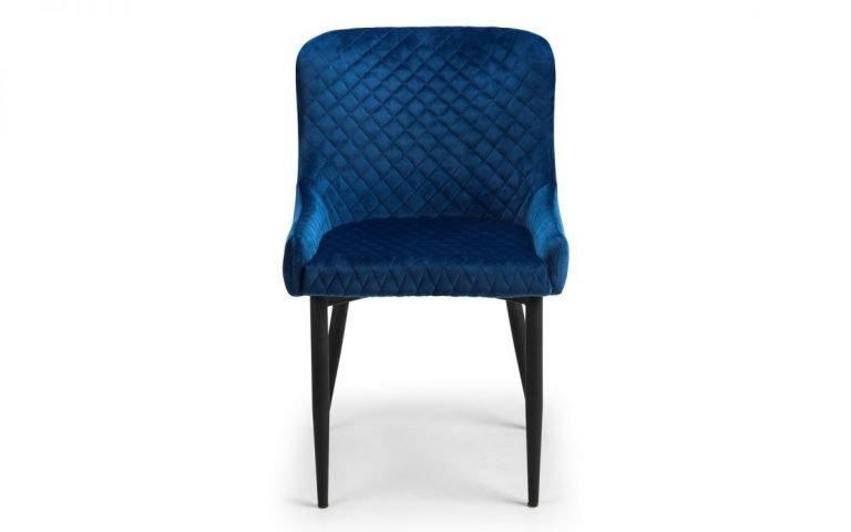 Luxe Velvet Dining Chair Blue front