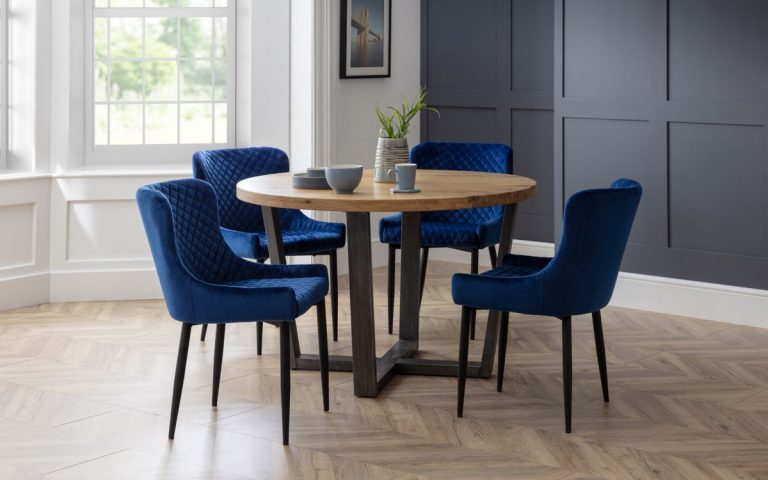 Luxe Velvet Dining Chair Blue set
