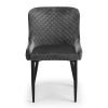 Luxe Velvet Dining Chair Grey front
