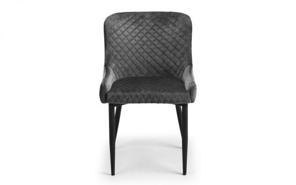 Luxe Velvet Dining Chair Grey front