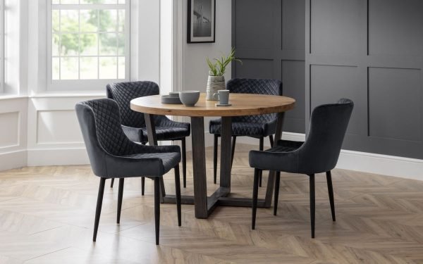 Luxe Velvet Dining Chair Grey set