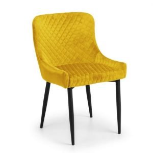 Luxe Velvet Dining Chair Mustard