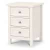 Maine 3 Drawer Bedside Surf White