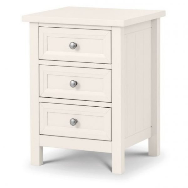 Maine 3 Drawer Bedside Surf White